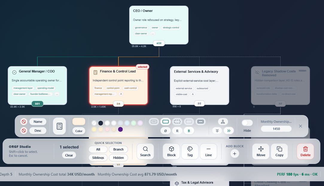 ORGF Studio interface